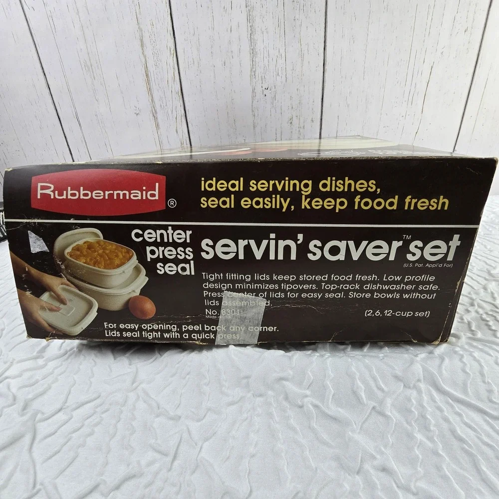 Rubbermaid Servin' Saver Set Of 3 Storage Container Nesting 2-6-12‎ Cups Vintage